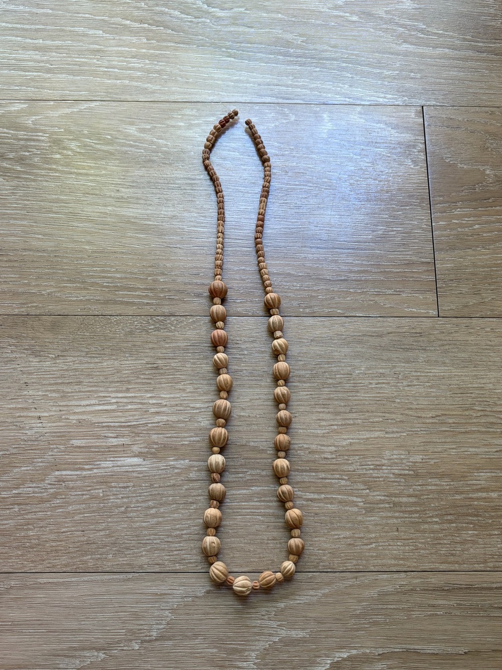 Handmade Natural Wood Beaded Necklace